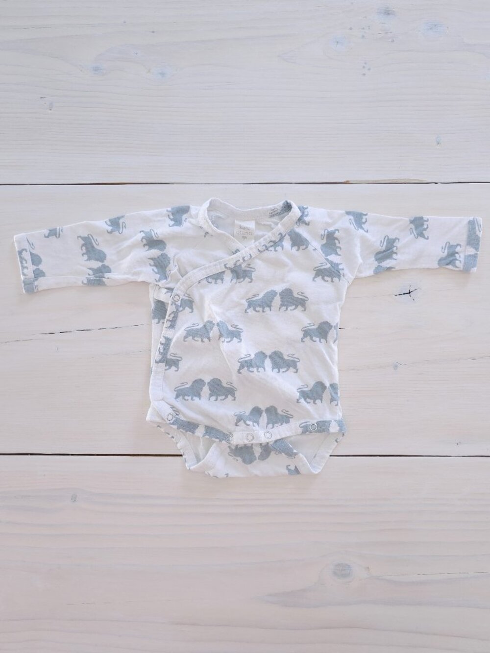 Kate Quinn Lion Organic Cotton Kimono Bodysuit 0-3 Months Baby Newborn